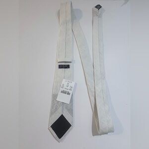 Preppy J. Crew Ivory Tan Printed Neck Tie NWT Business Casual